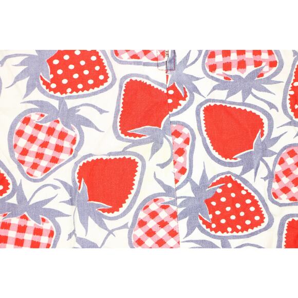 70s Vintage Reversible Polka Dot Strawberry All Over Print Dress S SMALL - Picture 12 of 16